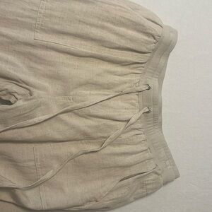 Linen cotton blend joggers